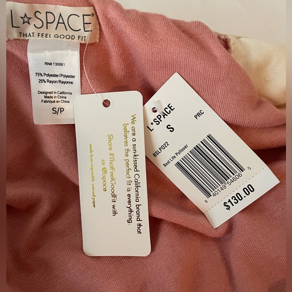 NWT l*space L* Best Life Pullover Half Zip Terry Cloth Available in SP & M - Picture 6 of 7